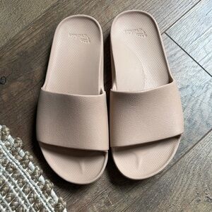 Archie Beige Slide Sandals